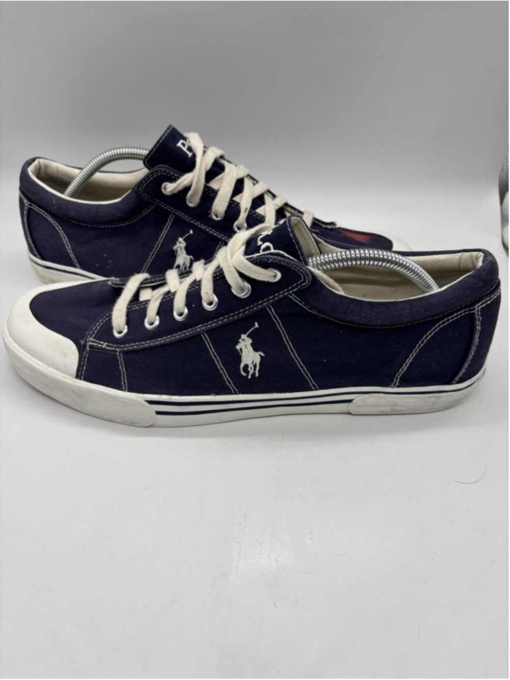 Polo Ralph Lauren Gainsley Canvas Sneakers Navy‎ White Men’s Size 13D Casual